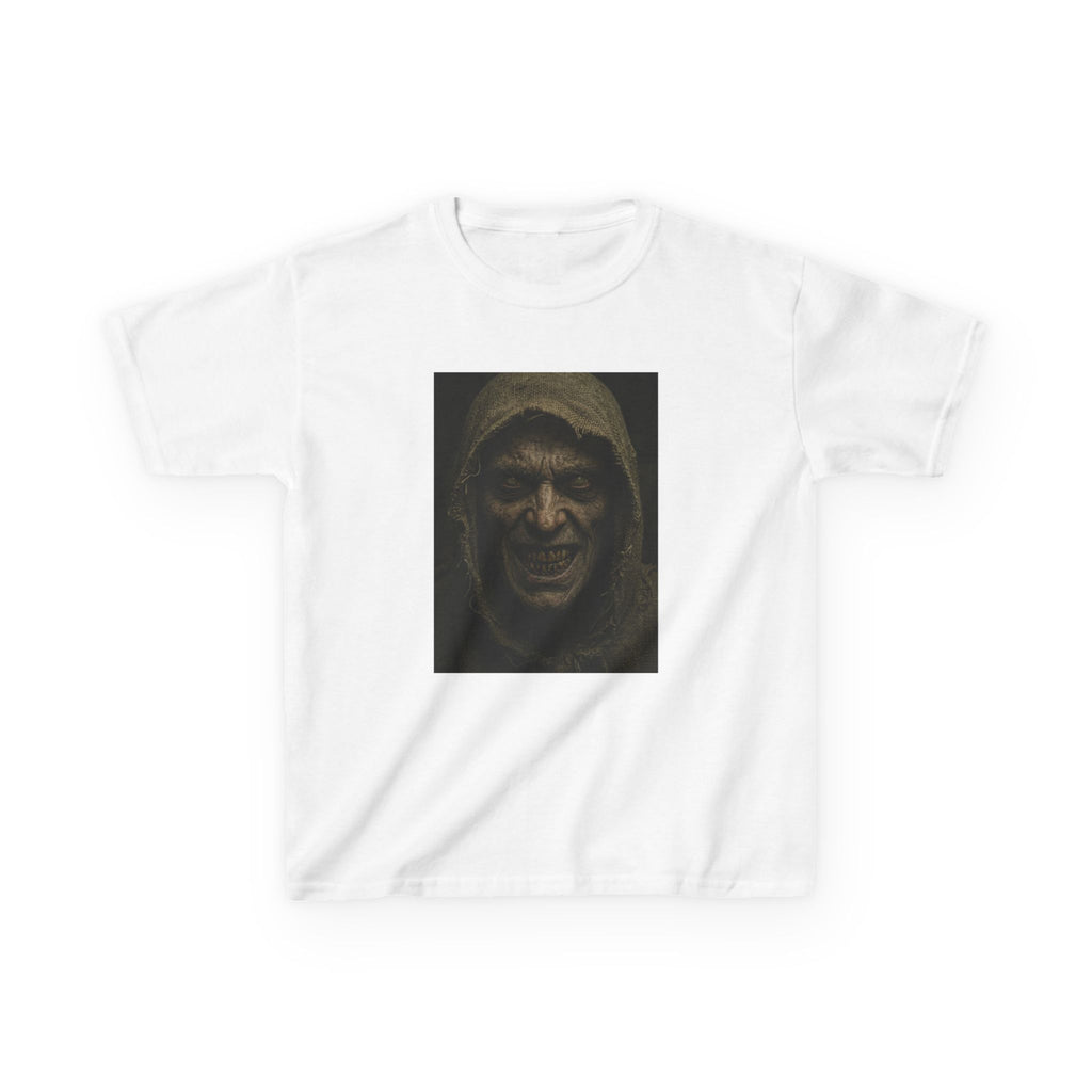 Mr Dred Kids Tee — Creepy Hooded Face Horror Graphic Shirt ( Spooky Halloween)