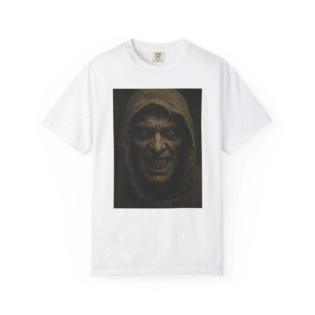 Hooded Mr Dred Portrait T-Shirt — Dark Horror Graphic Tee
