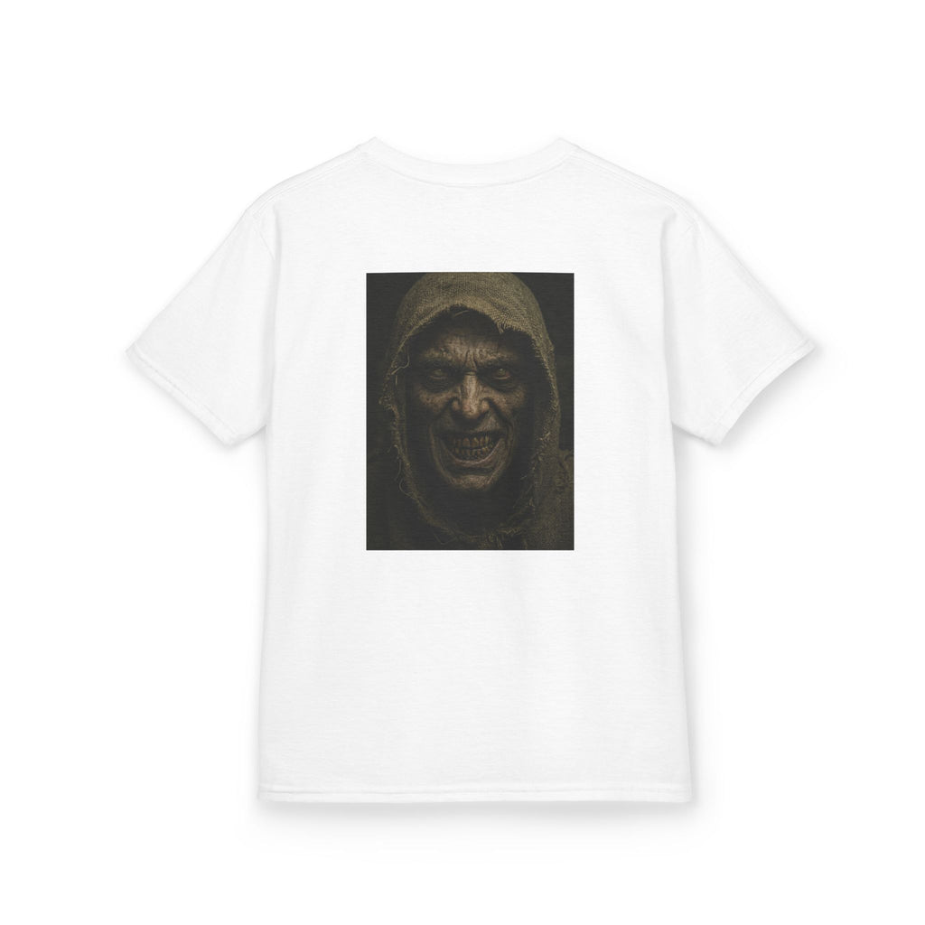 Mr Dred Kids Tee — Creepy Hooded Face Horror Graphic Shirt ( Spooky Halloween)