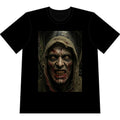 MrDred Hooded Face Horror Tee — Heavyweight Pigment-Dyed Halloween Shirt