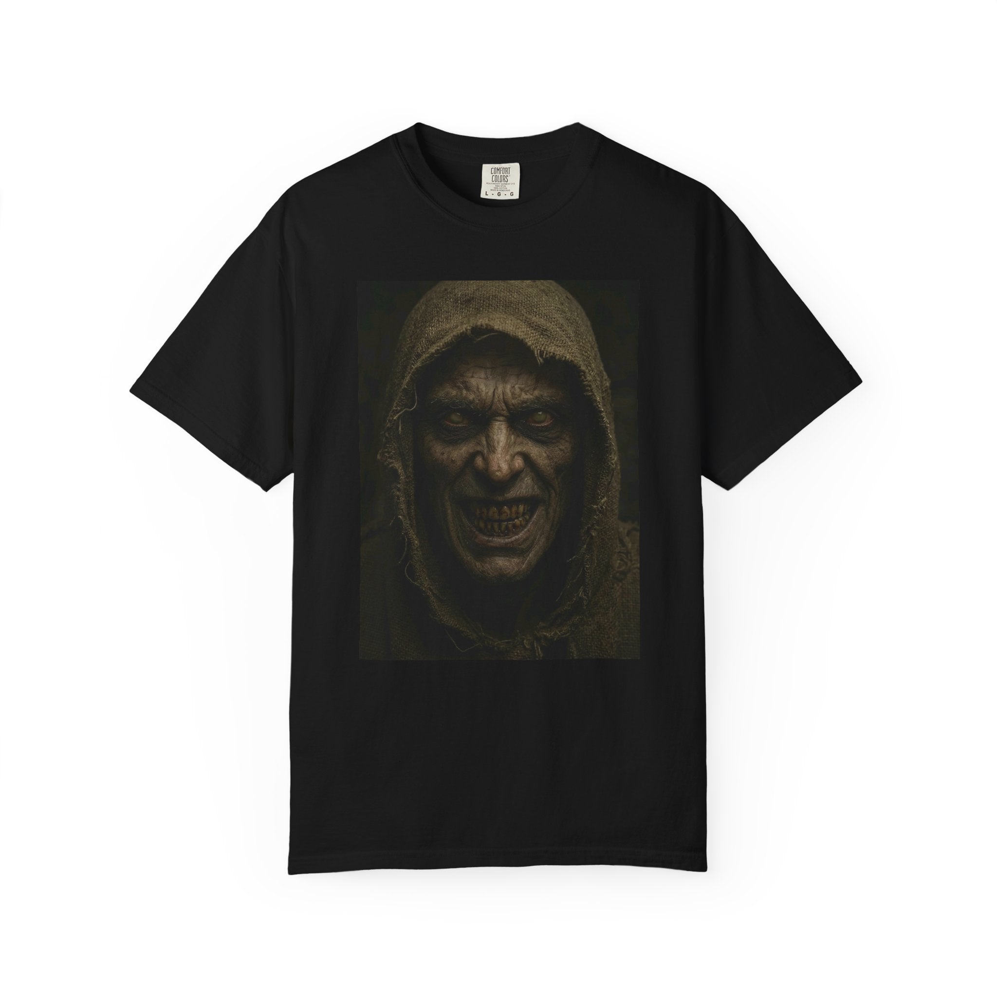Hooded Mr Dred Portrait T-Shirt — Dark Horror Graphic Tee