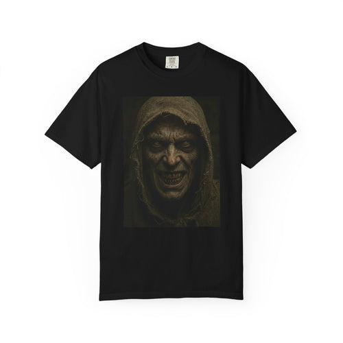 Hooded Mr Dred Portrait T-Shirt — Dark Horror Graphic Tee