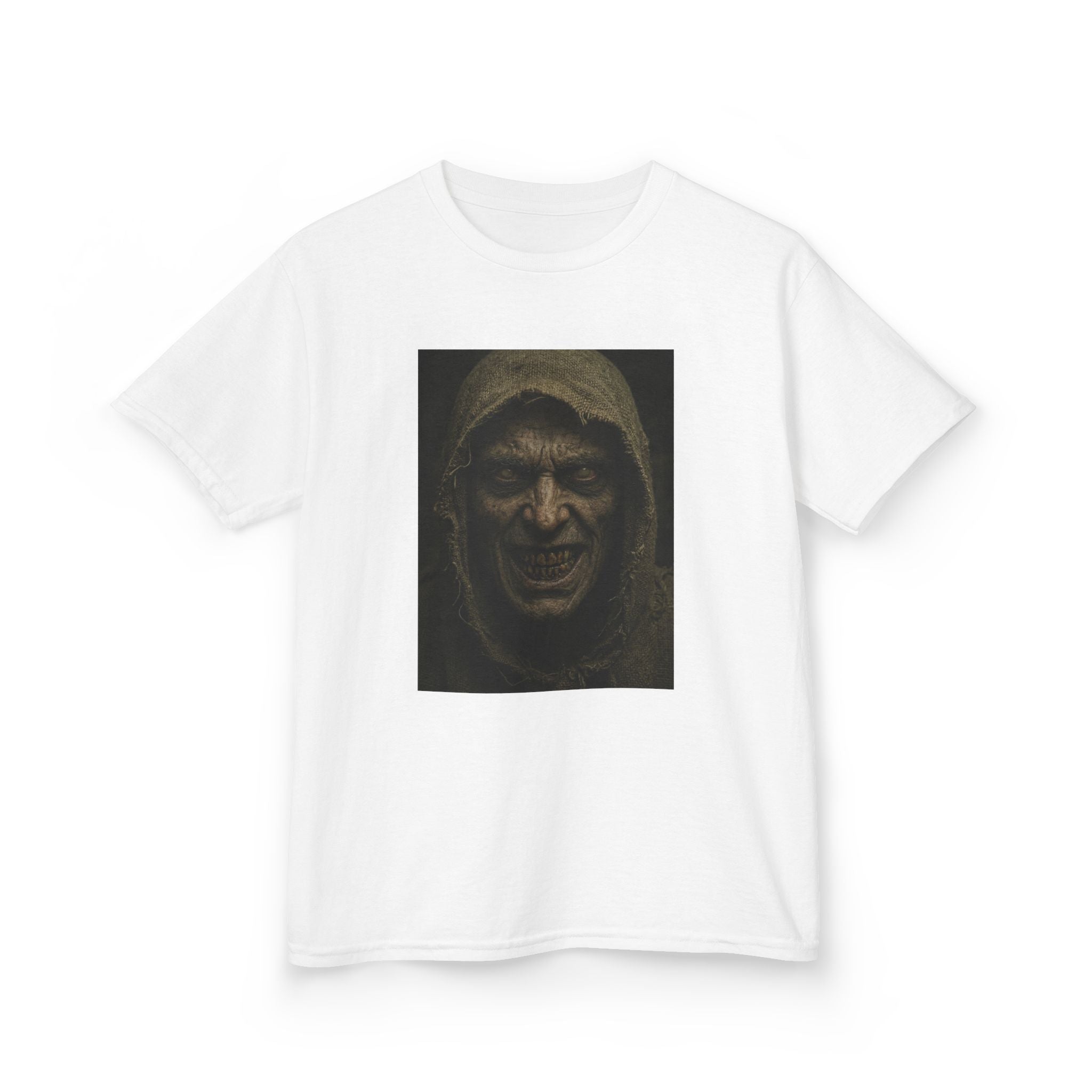 Mr Dred Kids Tee — Creepy Hooded Face Horror Graphic Shirt ( Spooky Halloween)