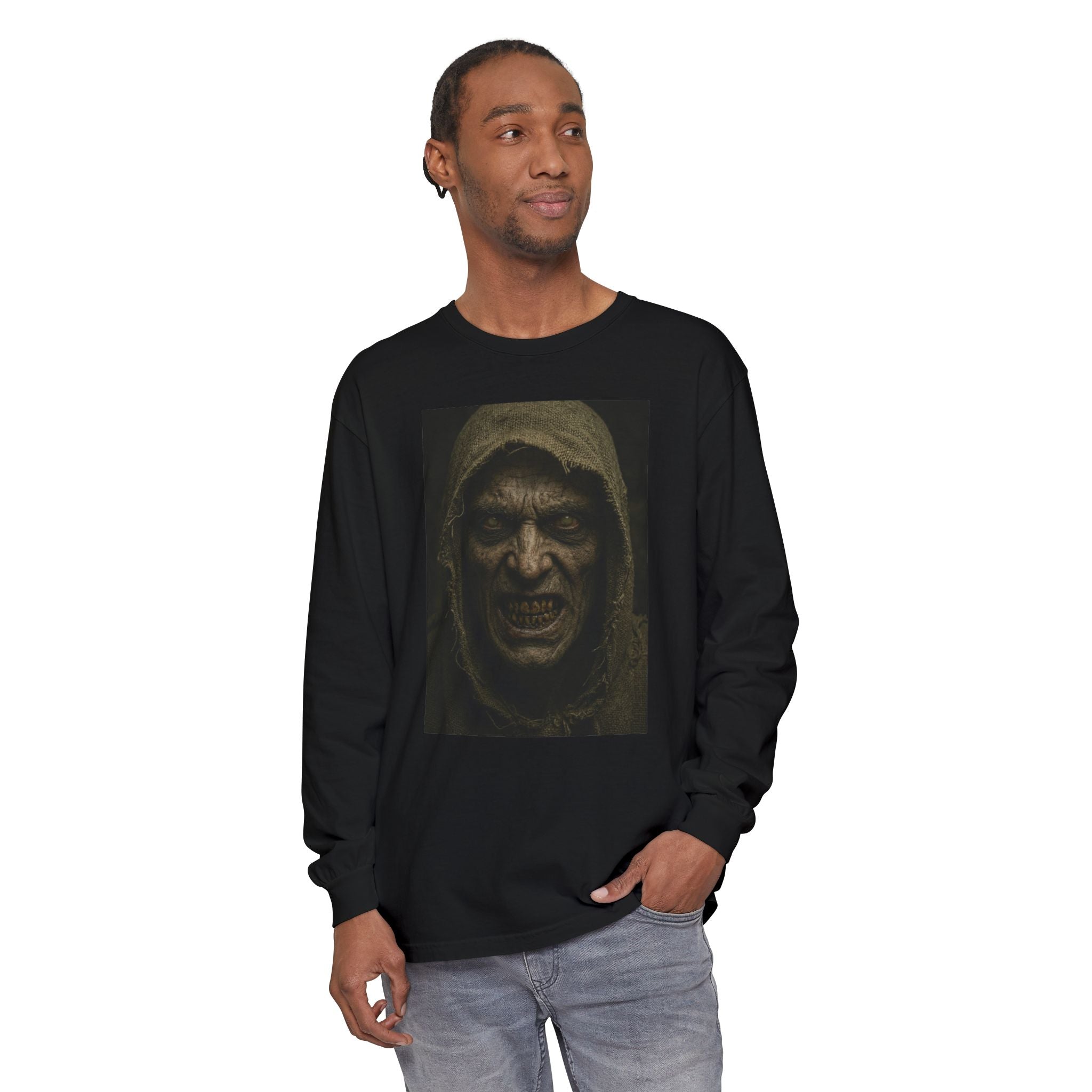 Mr Dred Portrait Long Sleeve Tee — Creepy Horror Graphic Shirt