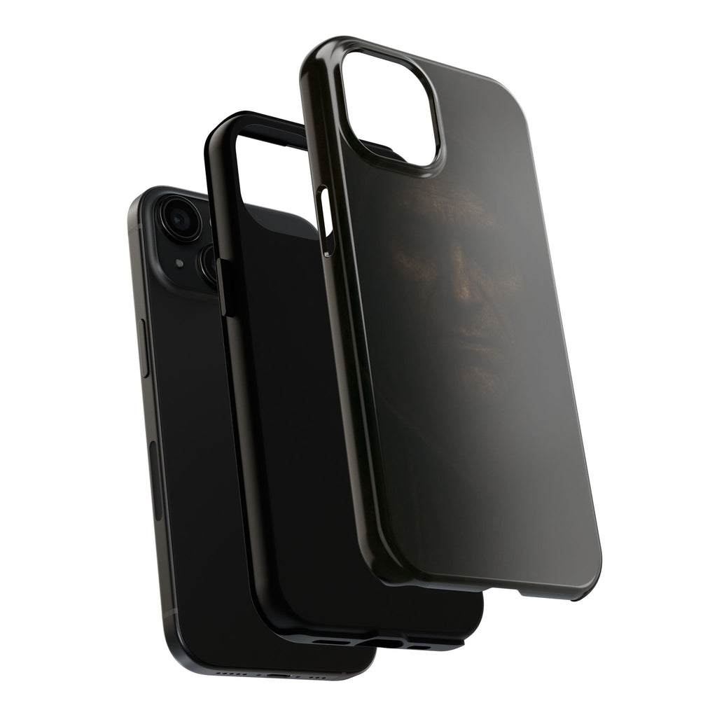 Dark Portrait Tough Phone Case, Durable Phone Cover, Unique Gift for Him, Sturdy iPhone Case, Gothic Art Protection