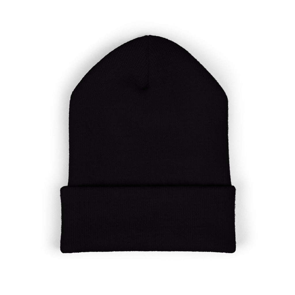 Embroidered 'MRDRED' Classic Cuffed Beanie – White Knit Winter Hat
