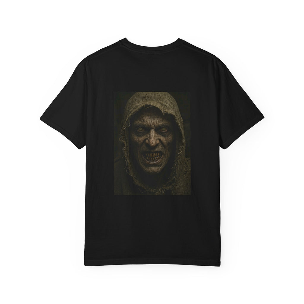Hooded Mr Dred Portrait T-Shirt — Dark Horror Graphic Tee