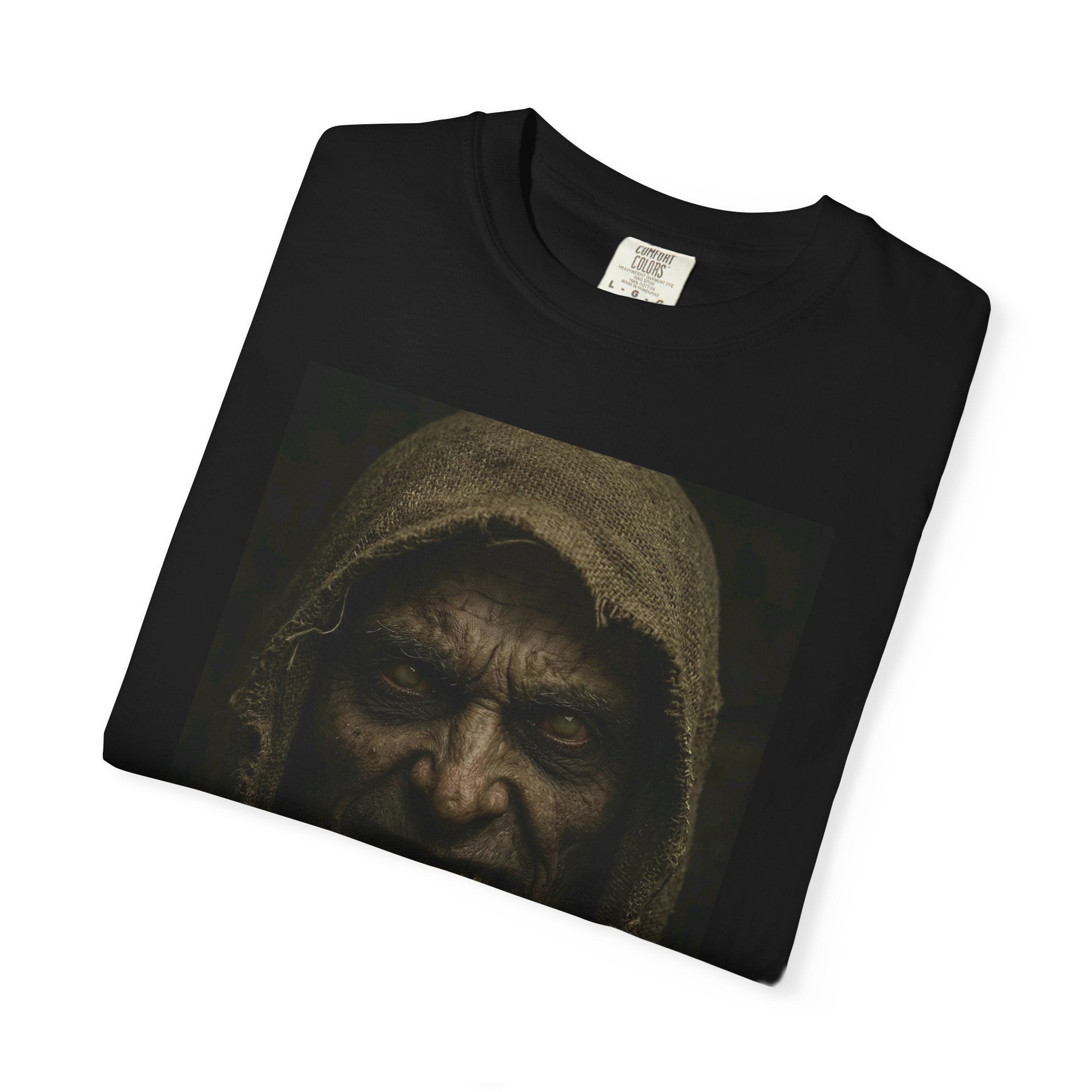 Hooded Mr Dred Portrait T-Shirt — Dark Horror Graphic Tee
